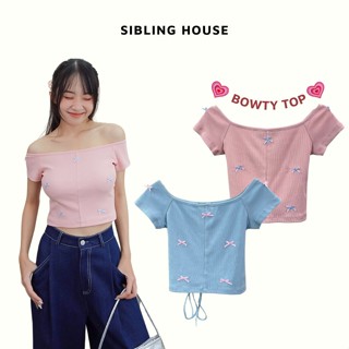 Áo thun croptop thiết kế đính nơ điểm nhấn cột dây phần cổ hoặc thắt eo Bowty Top - Sibling House