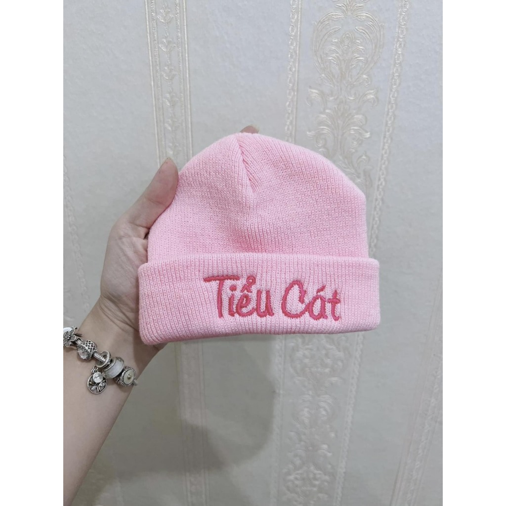 Mũ len ống thêu tên cho bé iu - SMX