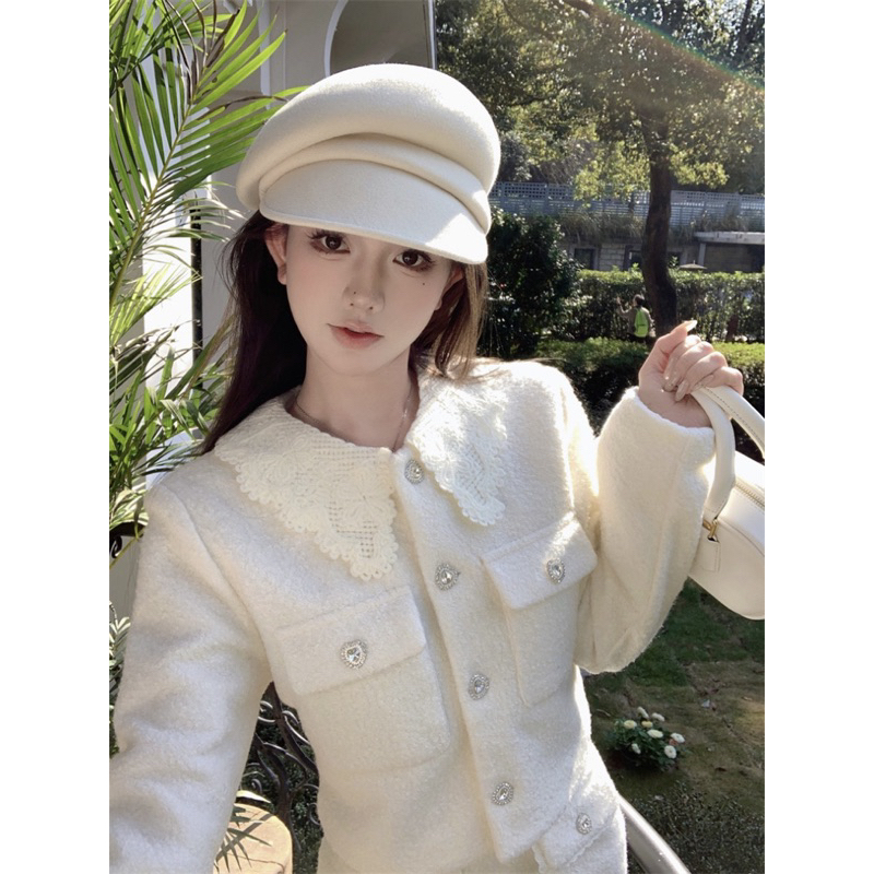 Set Áo Váy Dạ Vest Hàng QC Dài Tay Trắng Chân Váy Chữ A Ngắn Dài Thiết Kế Độc Đáo Tiểu Thư Hàn Quốc Ăn Tiệc Cưới Du Lịch