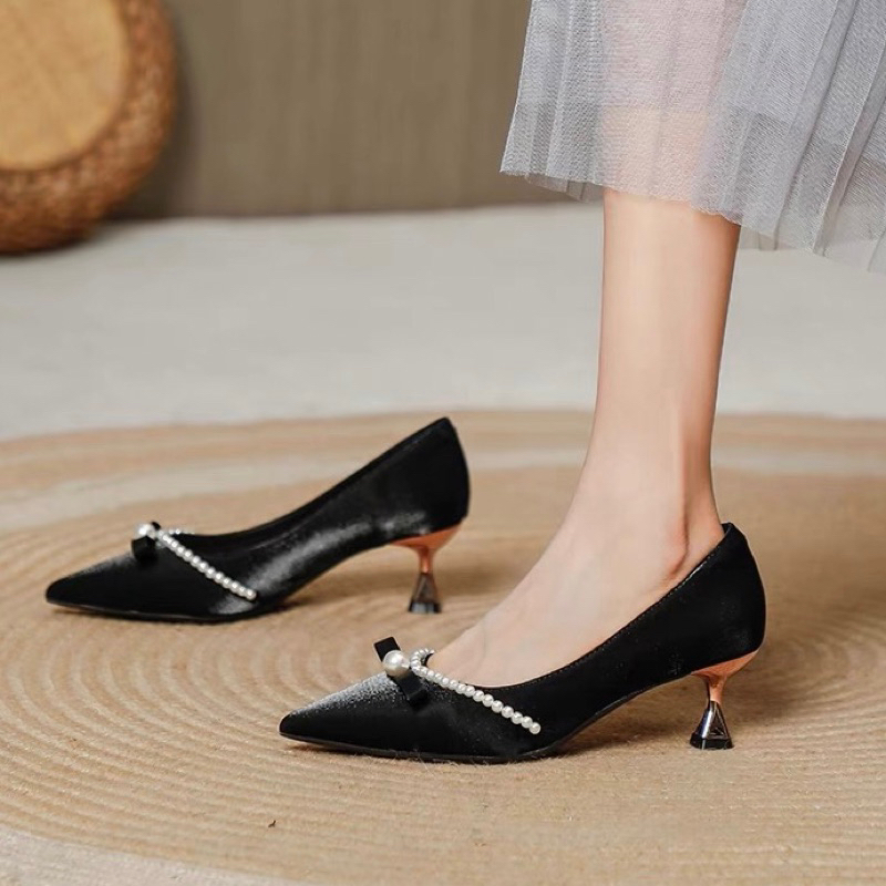 Giày cao gót đẹp thiết kế mới 2024 giày cưới cho nữ hàng quảng châu