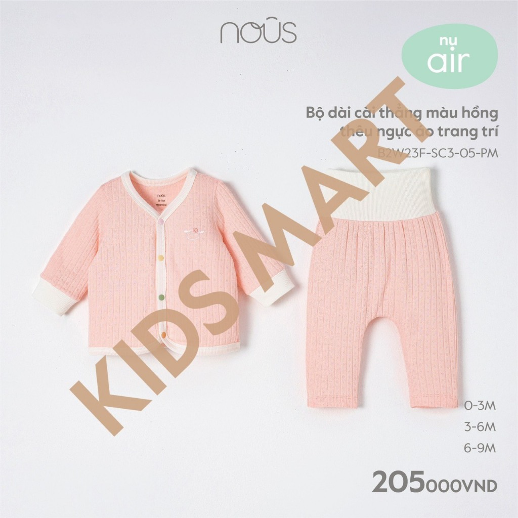 Nous - Bộ dài cài thẳng thêu ngực áo trang trí B2W23F-SC3-05