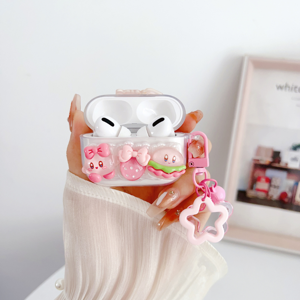 Vỏ bảo vệ tai nghe bluetooth Airpods bằng Sillicone dẻo, ốp Case cute, Airpods 2/pro - KUBY HỒNG TRONG