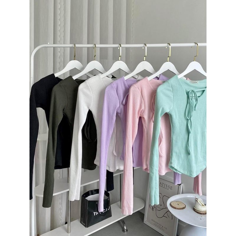 Áo body tay dài thắt nơ - The classics