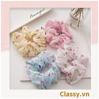 Scrunchies buộc tóc  nhiều họa tiết; họa tiết trái cây nữ Classy tính thanh lịch PK707-PK708