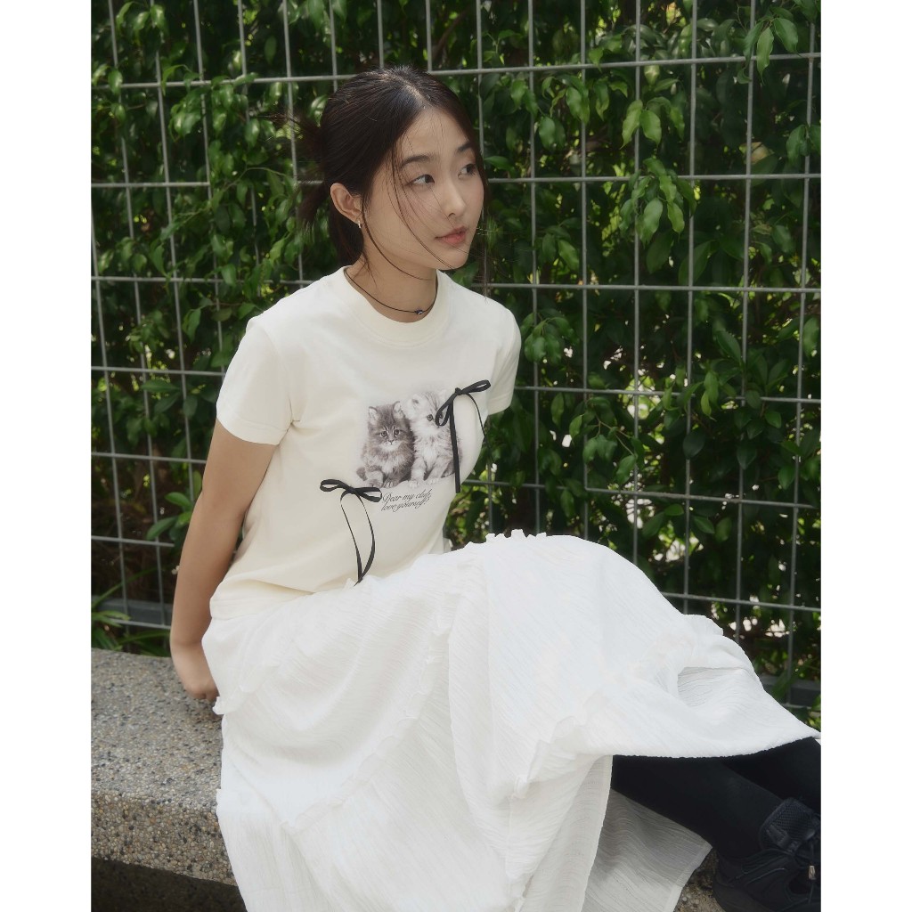 Áo babytee SLC đính nơ "Dear my club"