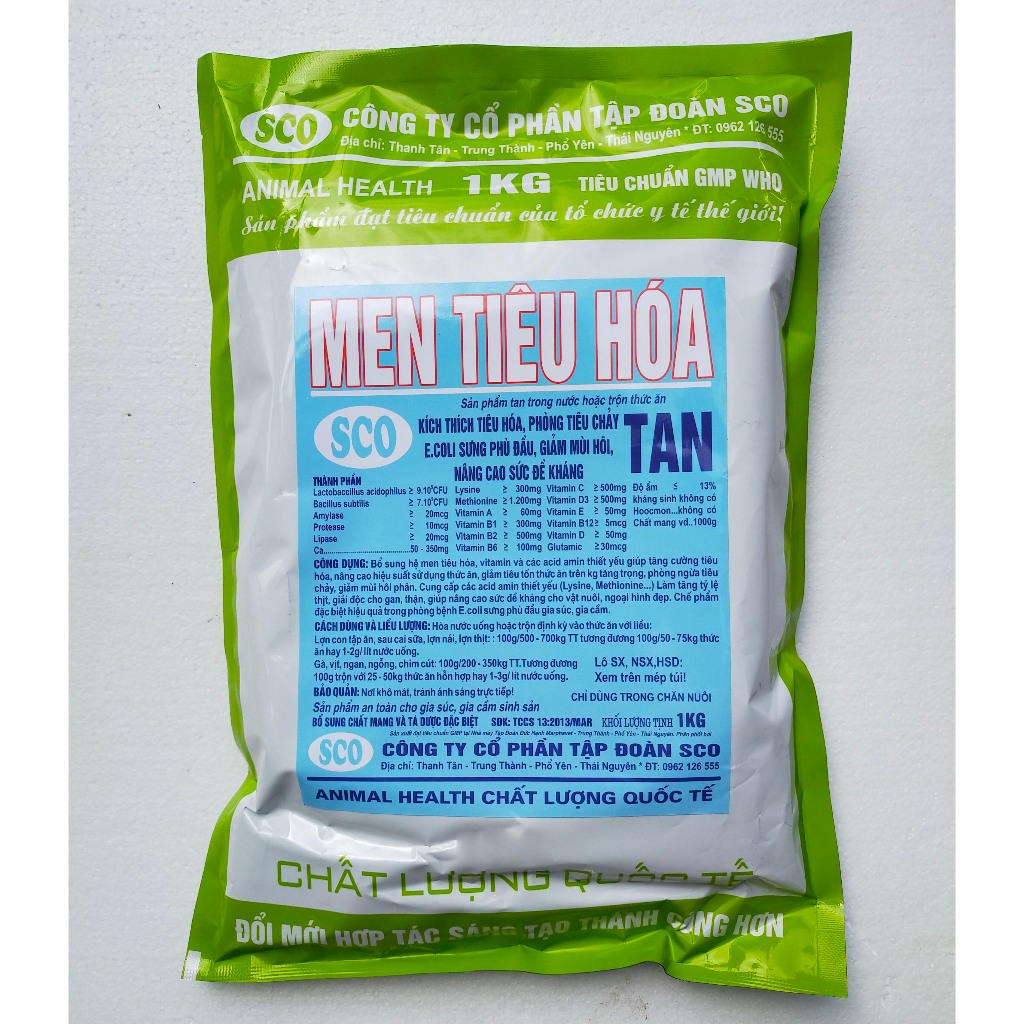 1 gói Men tiêu hóa 100g dùng kích thích tiêu hóa, phòng tiêu chảy, giảm mùi hôi, nâng cao sức đề kháng.