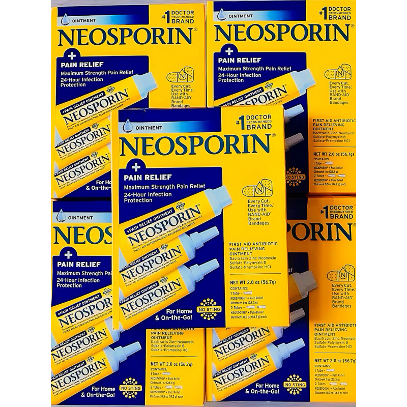 Neosporin lành vết thương hở, vết bỏng vết cắn Neosporin Pain Relief Ointment 56.7g Mỹ Date Mới Nhất