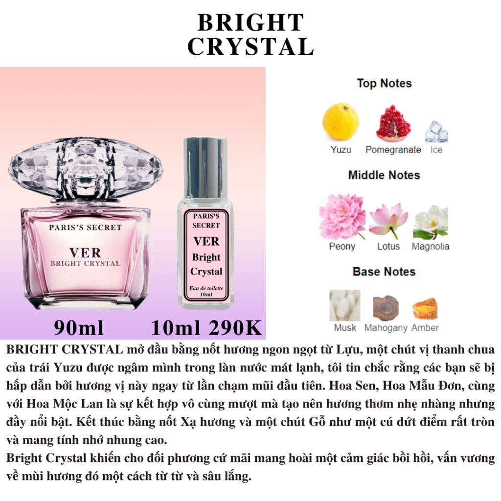 Nước hoa Nữ - Ver Bright Crystal EDT