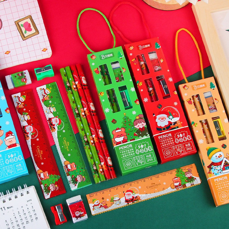 Sét quà tặng noel 5 chi tiết đồ dung học sinh