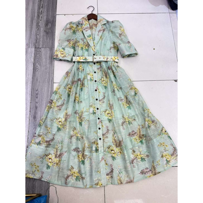 Váy hoa tơ kèm đai ZMM