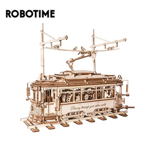 Robotime mô hình xe điện gỗ tự lắp ráp ROKR Classic City Tram 3D Wooden Puzzle LK801 Quà tặng ý nghĩa