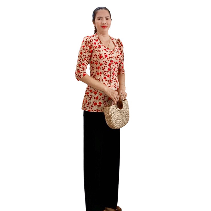 Áo bà ba tay lỡ cổ vuông