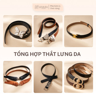 Thắt lưng da bản to có khoá kim loại Tổng Hợp nhiều kiểu dáng dây nịt da belt phụ kiện thời trang leuleu.accessorize