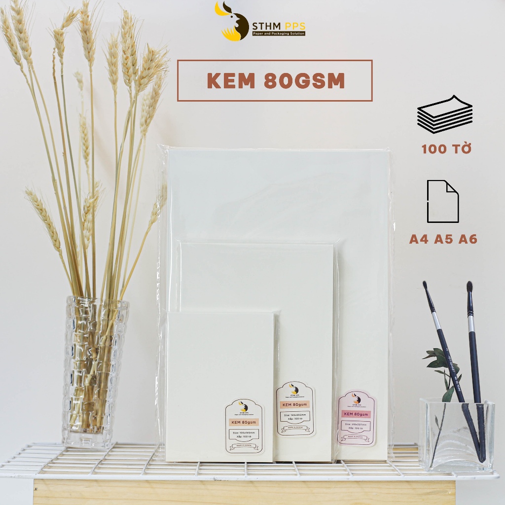- 100 tờ giấy Ford Kem 80gsm, 100gsm - A4 A5 A6 cắt sẵn - Dùng in ấn, vẽ phác thảo, ghi chú - STHM