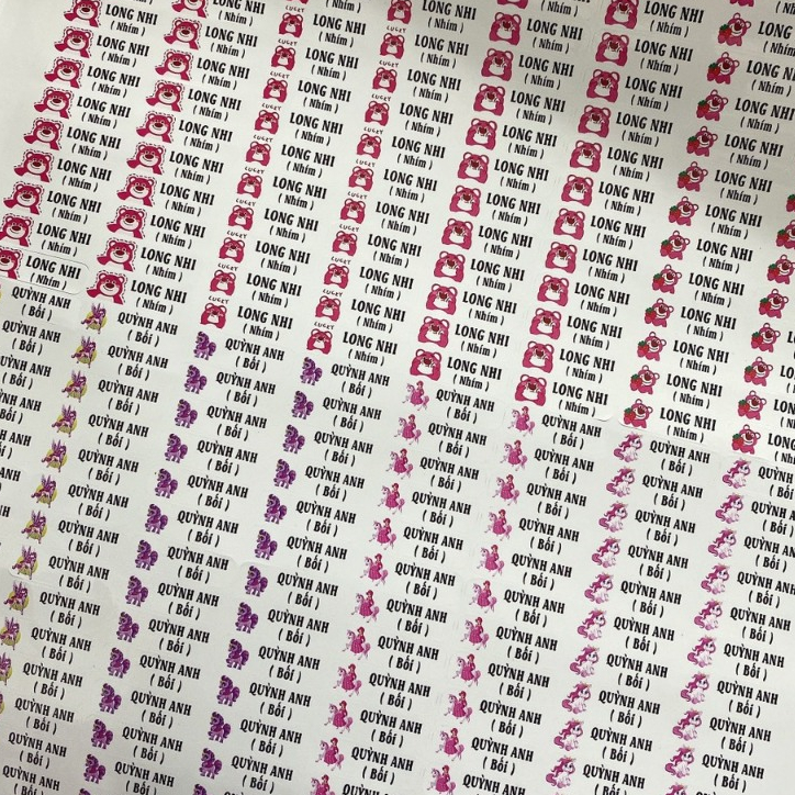 150 Sticker in tên bé theo yêu cầu - Decal Nhựa - Chống Nước
