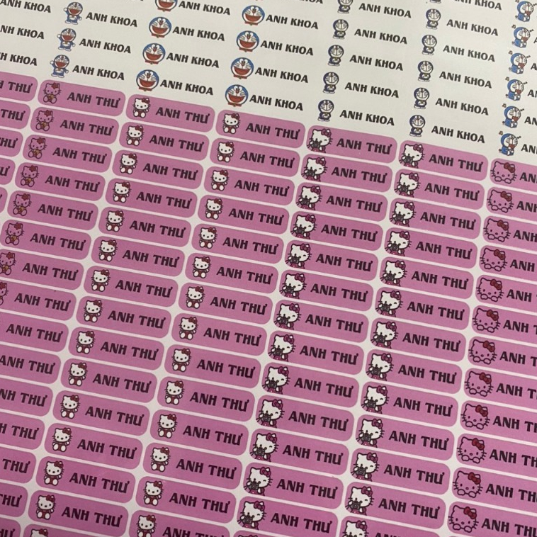 150 Sticker in tên bé theo yêu cầu - Decal Nhựa - Chống Nước