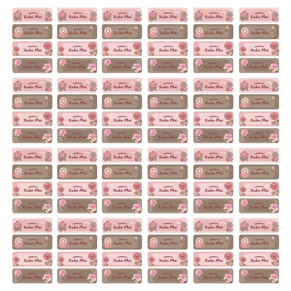 150 Sticker in tên bé theo yêu cầu - Decal Nhựa - Chống Nước