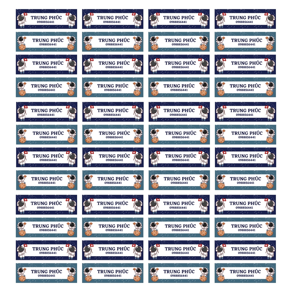 150 Sticker in tên bé theo yêu cầu - Decal Nhựa - Chống Nước