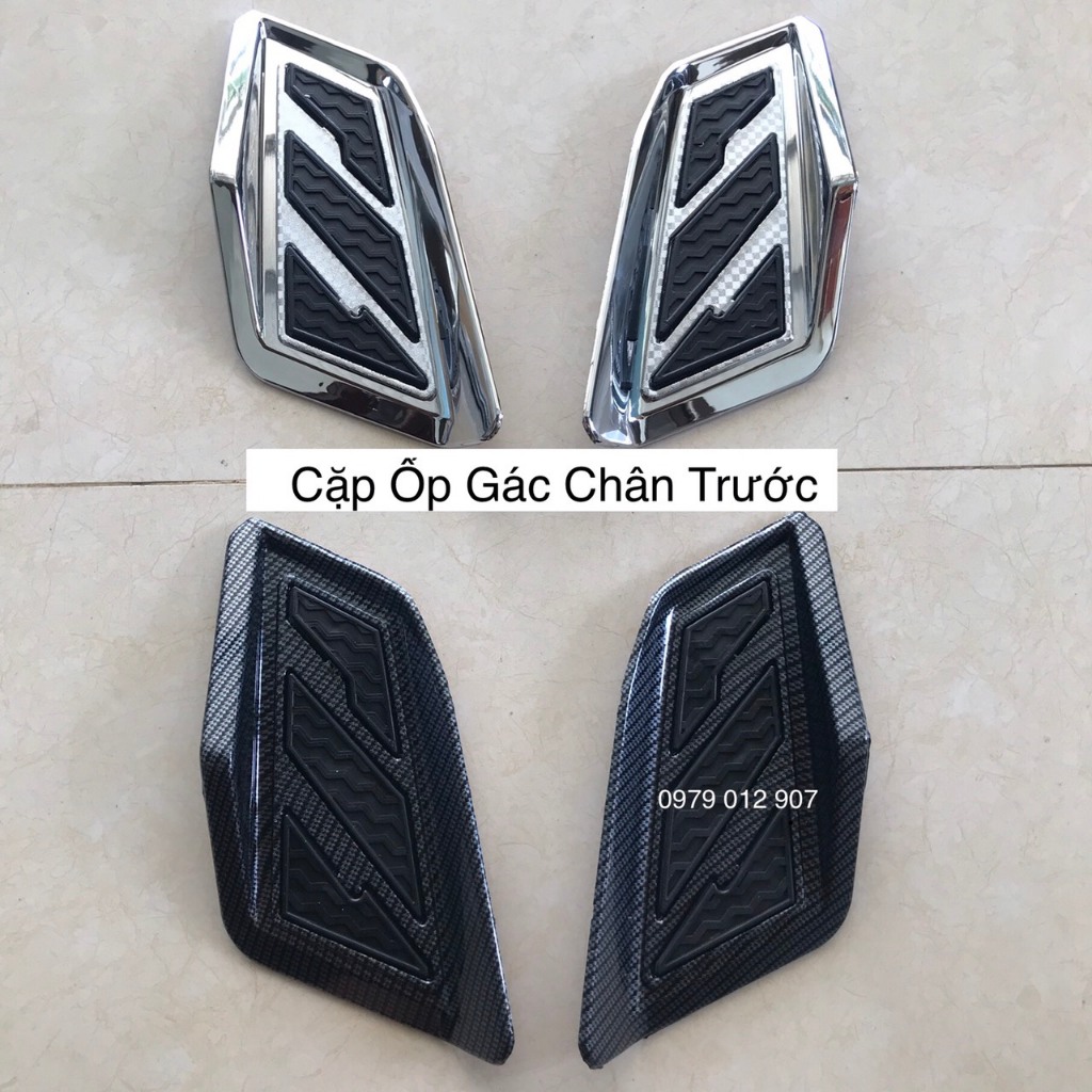 CẶP ỐP GÁC CHÂN TRƯỚC  DÙNG CHO ĐỜI XE AB 2020 2021 VÀ 2022 2023 2024 CACBON / CROM