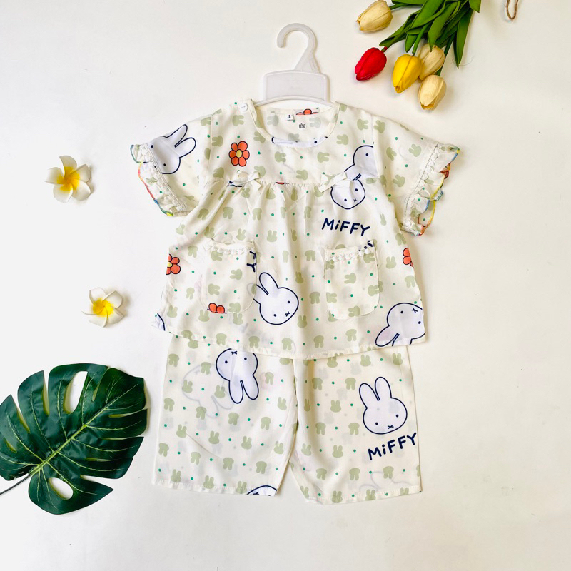 9-14kg Bộ lanh/ bộ tole BÉ GÁI Tay Ngắn Quần Lửng