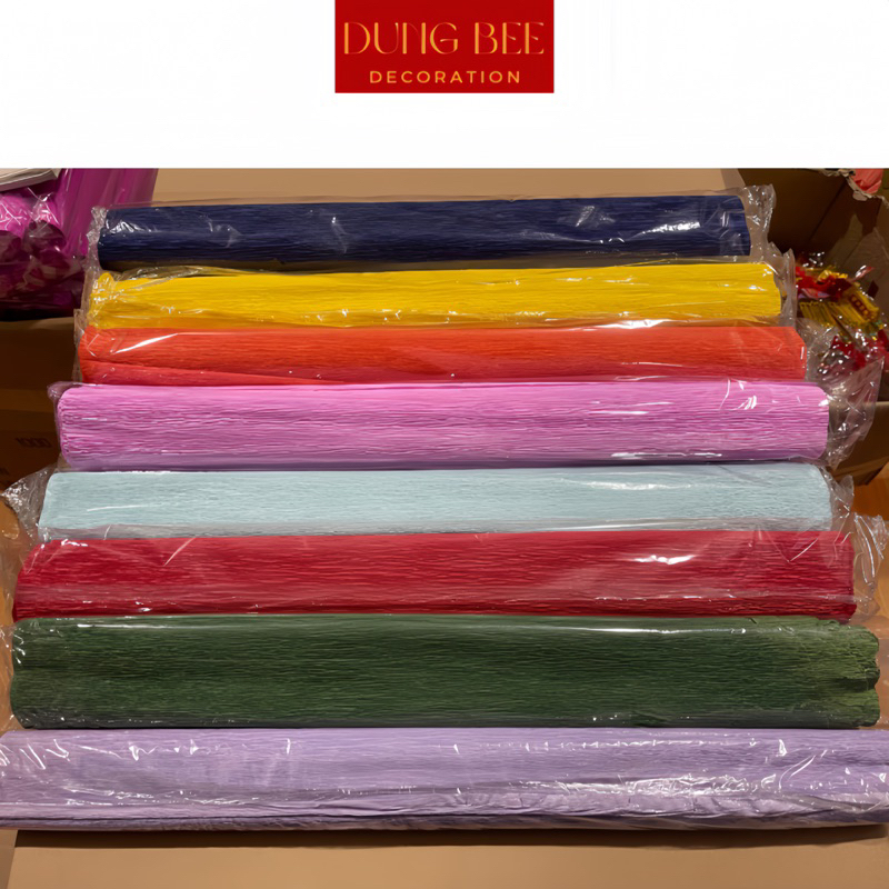 Cuộn Giấy Nhún Làm Hoa Đủ Màu- Giấy Nhăn Làm Hoa Mỹ Thuật 50cm*2,5m