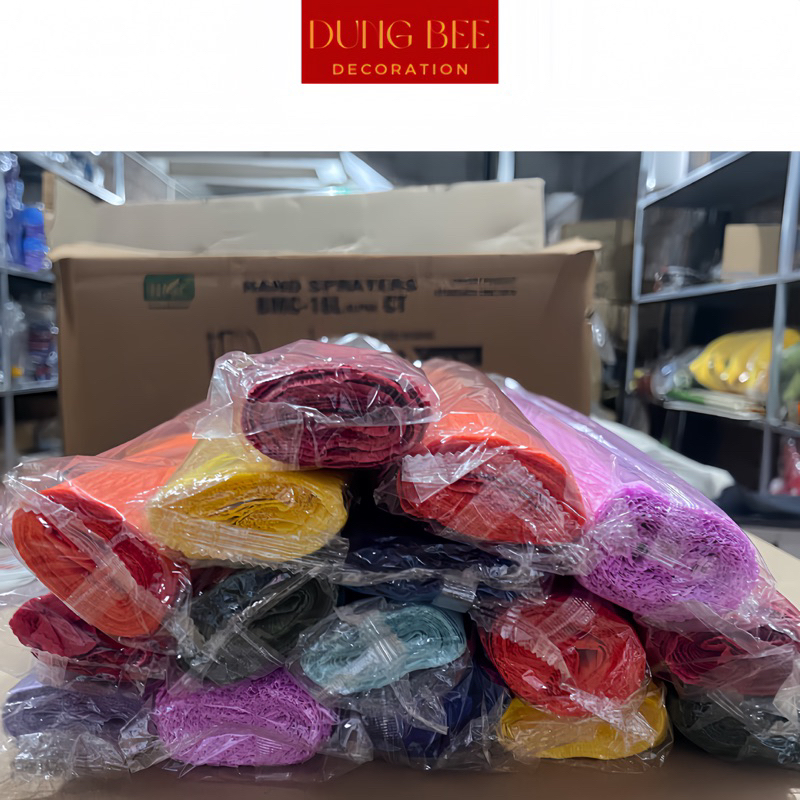 Cuộn Giấy Nhún Làm Hoa Đủ Màu- Giấy Nhăn Làm Hoa Mỹ Thuật 50cm*2,5m