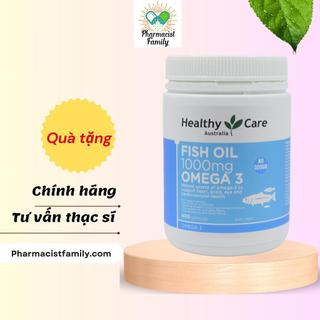 Dấu cá [ÚC] Healthy care Fish Oil 1000mg Omega 3, Mẫu mới,  410 viên