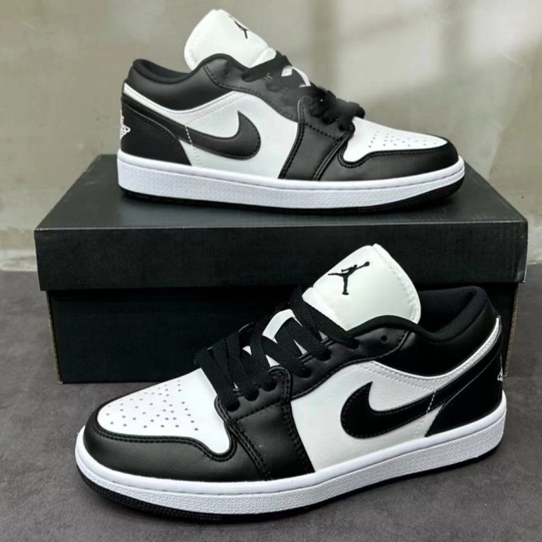 （Giầy nike chính hãng）giầy JORDAN panda giày thể thao UNISEX AJ1 LOWRetro Black chịu mài/loại kiểu thấp