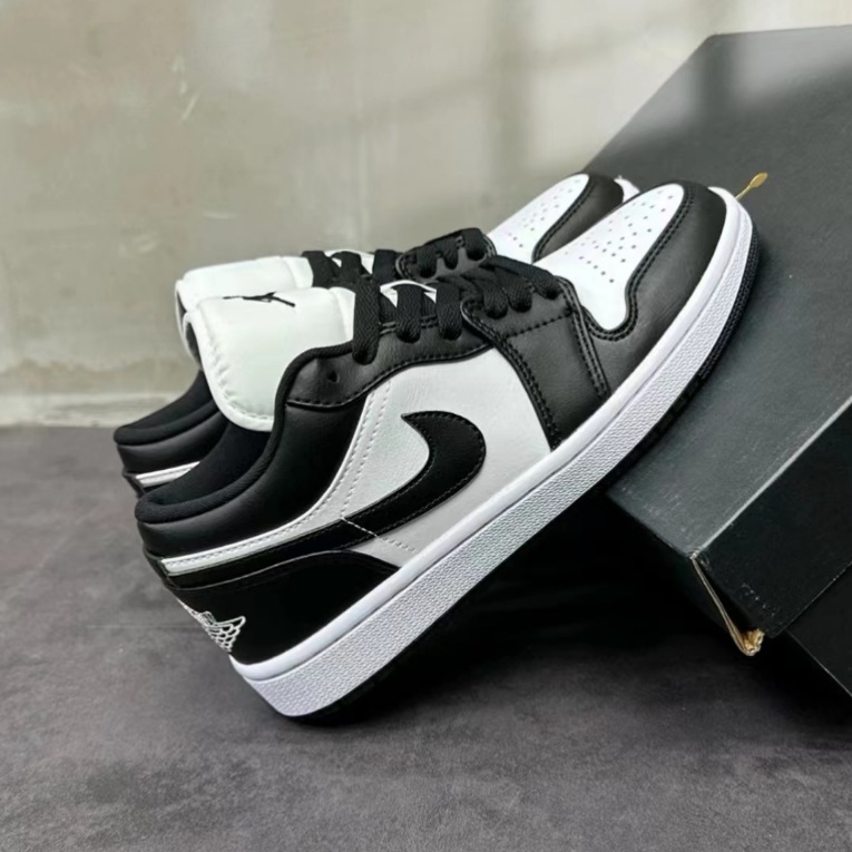 （Giầy nike chính hãng）giầy JORDAN panda giày thể thao UNISEX AJ1 LOWRetro Black chịu mài/loại kiểu thấp