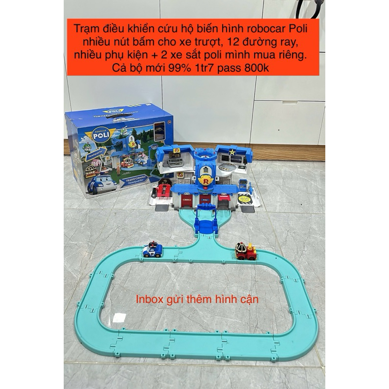 THANH LÝ ĐỒ CHƠI TRẠM ĐIỀU KHIỂN BIẾN HÌNH ROBOCAR POLI FULLBOX MỚI 99%