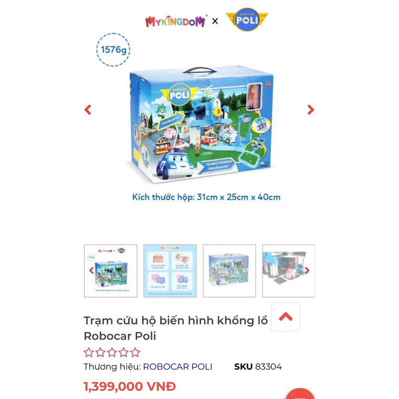 THANH LÝ ĐỒ CHƠI TRẠM ĐIỀU KHIỂN BIẾN HÌNH ROBOCAR POLI FULLBOX MỚI 99%