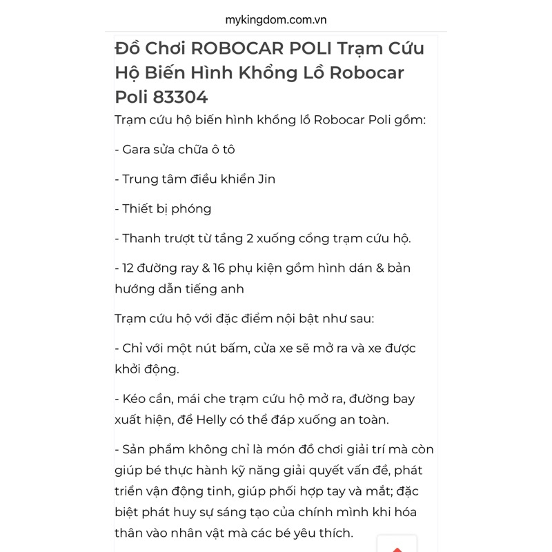 THANH LÝ ĐỒ CHƠI TRẠM ĐIỀU KHIỂN BIẾN HÌNH ROBOCAR POLI FULLBOX MỚI 99%