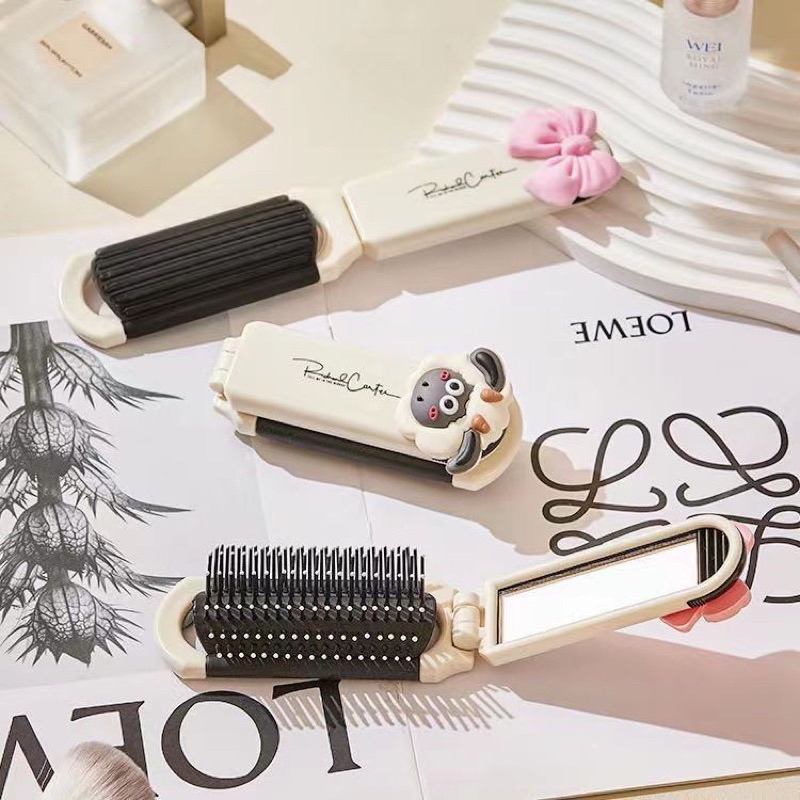 Lược gấp gọn kèm gương  , có hình cừu hoặc hình nơ