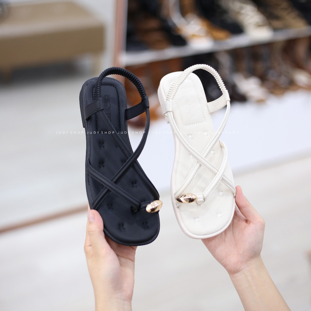 Giày Judy- Sandal Trệt CHAYE Xỏ Ngón Khuy 2p QCCC