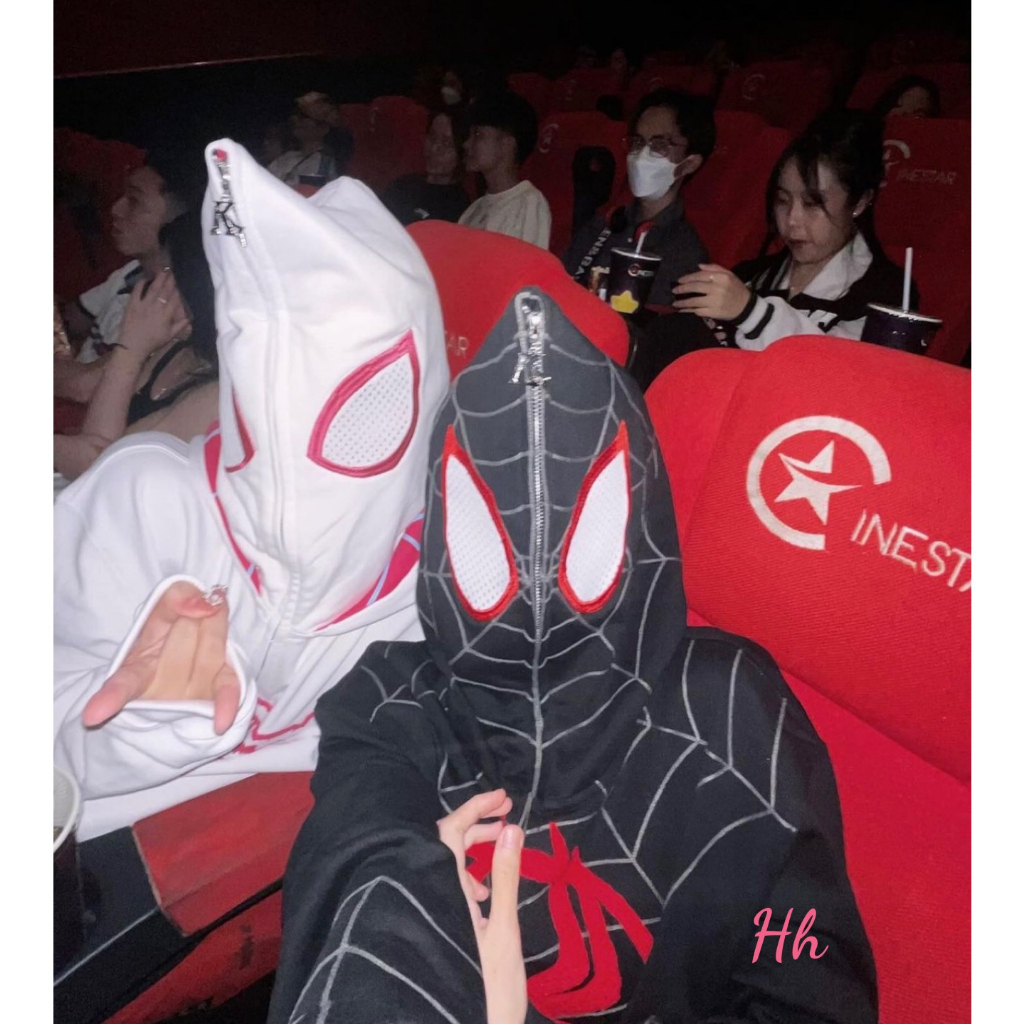 Áo Hoodie Hình Con Nhện Siêu Hot,Áo Hoodie Zip Form Rộng Nam Nữ