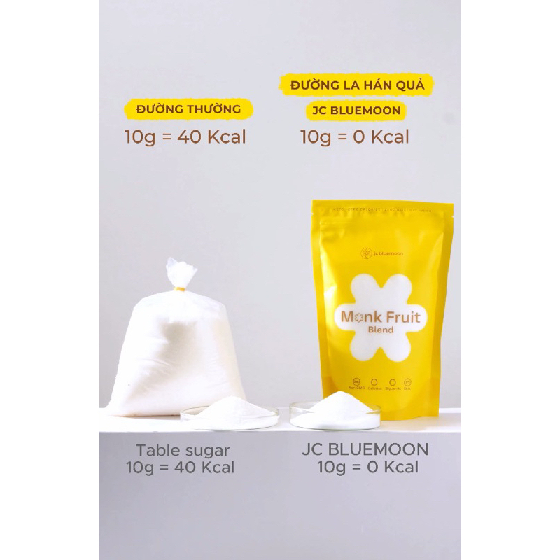 ✅Đường La Hán Quả 0 Calo JC BLUEMOON Monkfruit