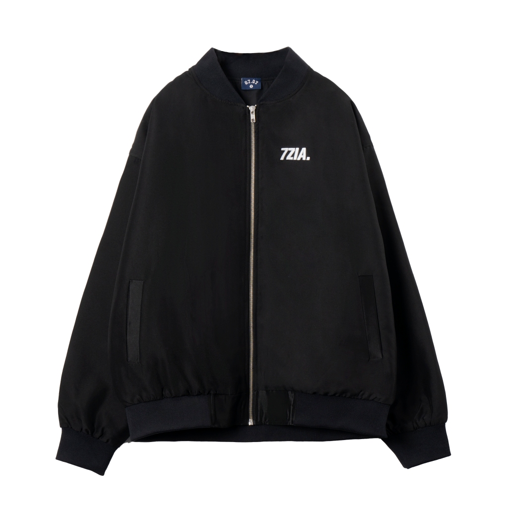 Áo khoác bomber 7ZIA Satin - Màu đen
