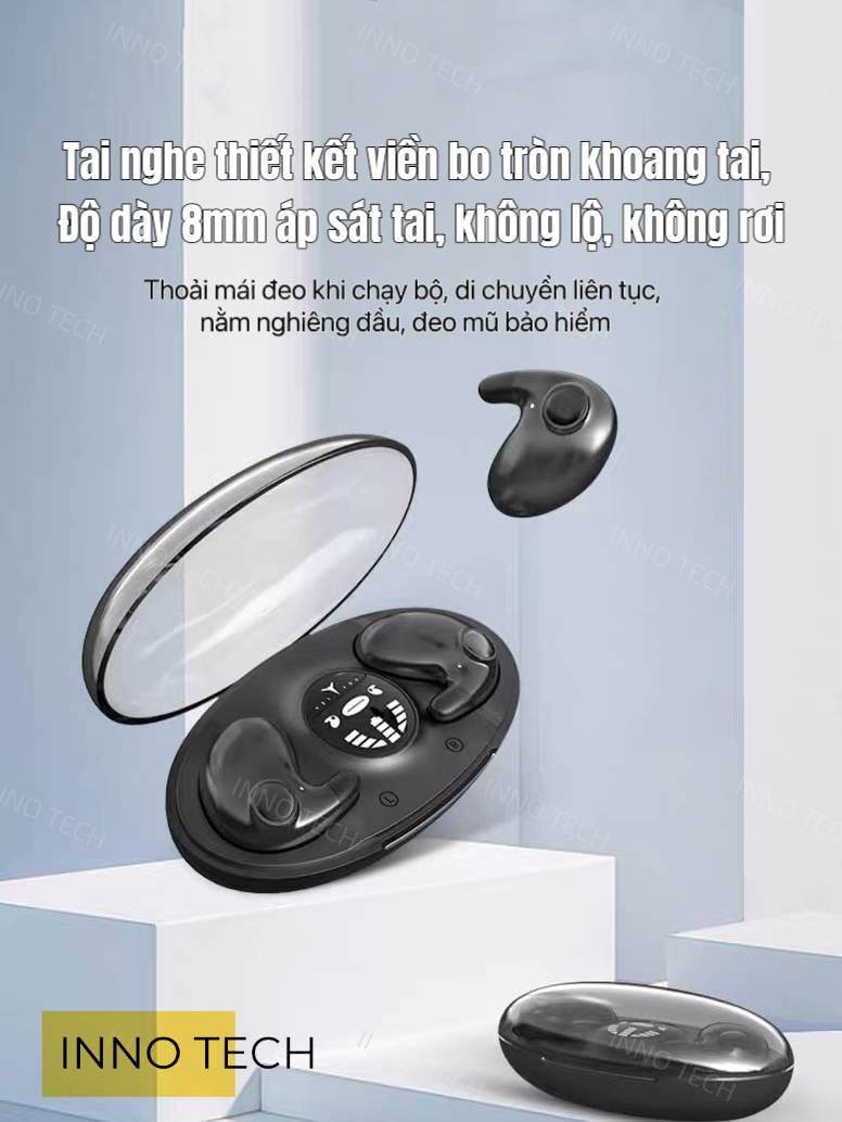 Tai Nghe Bluetooth Tai Nghe Nhét Tai Vô Hình Siêu Mỏng Không Để Lộ, Nghe Liên Tục 5 Tiếng, Công Nghệ IPX5 Chống Nước