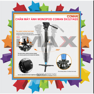Chân Monopod Coman DX327AQ5 -Hàng chính hãng+ Quà tặng