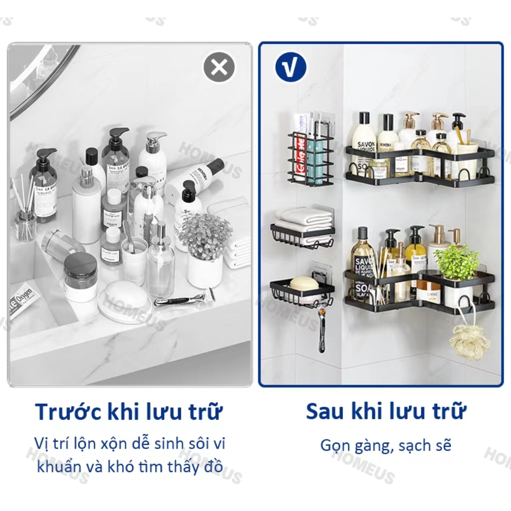 HOMEUS Giá lưu trữ phòng tắm HOMEUS Giá lưu trữ đa chức năng Tam giác