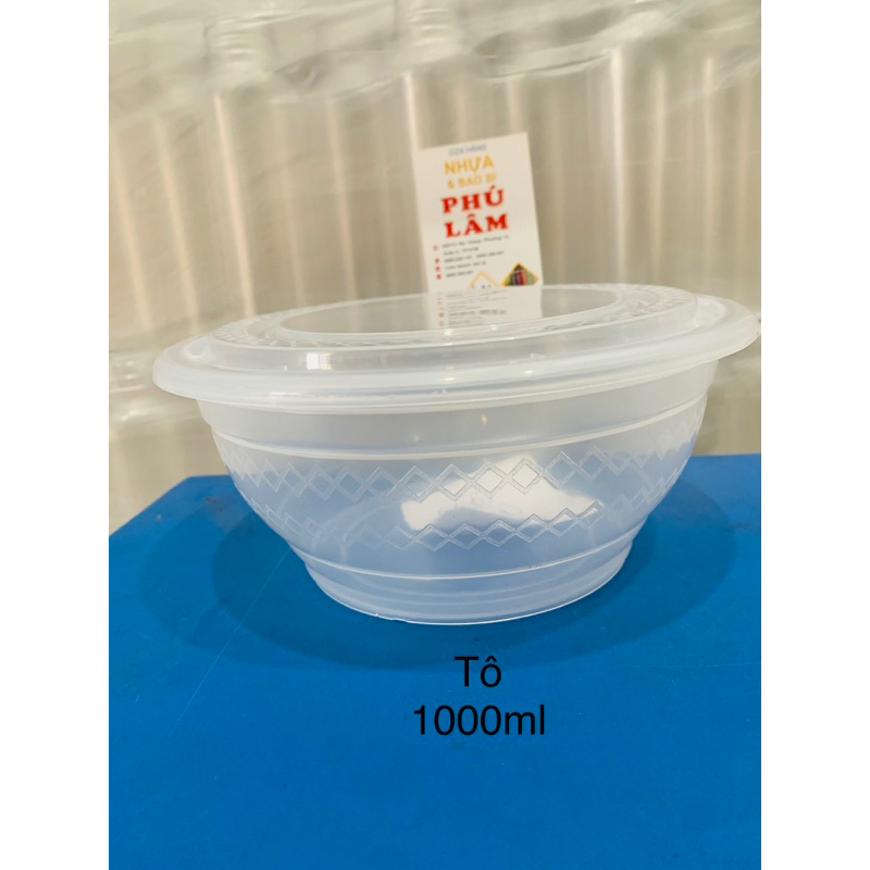100 tô nhựa kèm nắp 1000ml