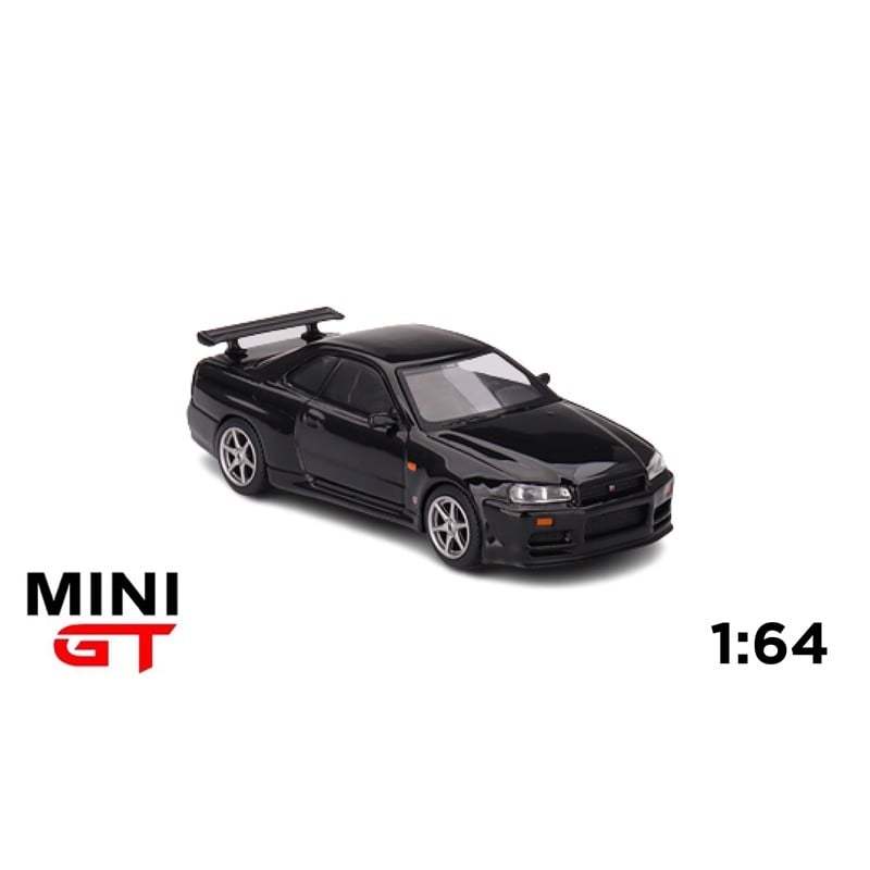 Nissan Skyline GT-R (R34) V-Spec N1 Black - White 1:64 MiniGT