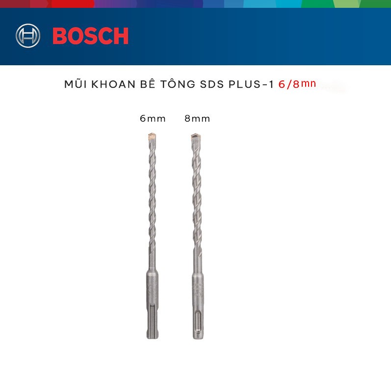 Combo 3 mũi khoan bê tông Bosch SDS Plus 6/8/mm