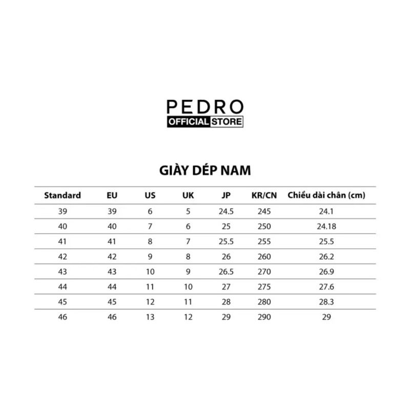 Giày da nam Pedro authentic LEATHER DERBY size 40/41/42