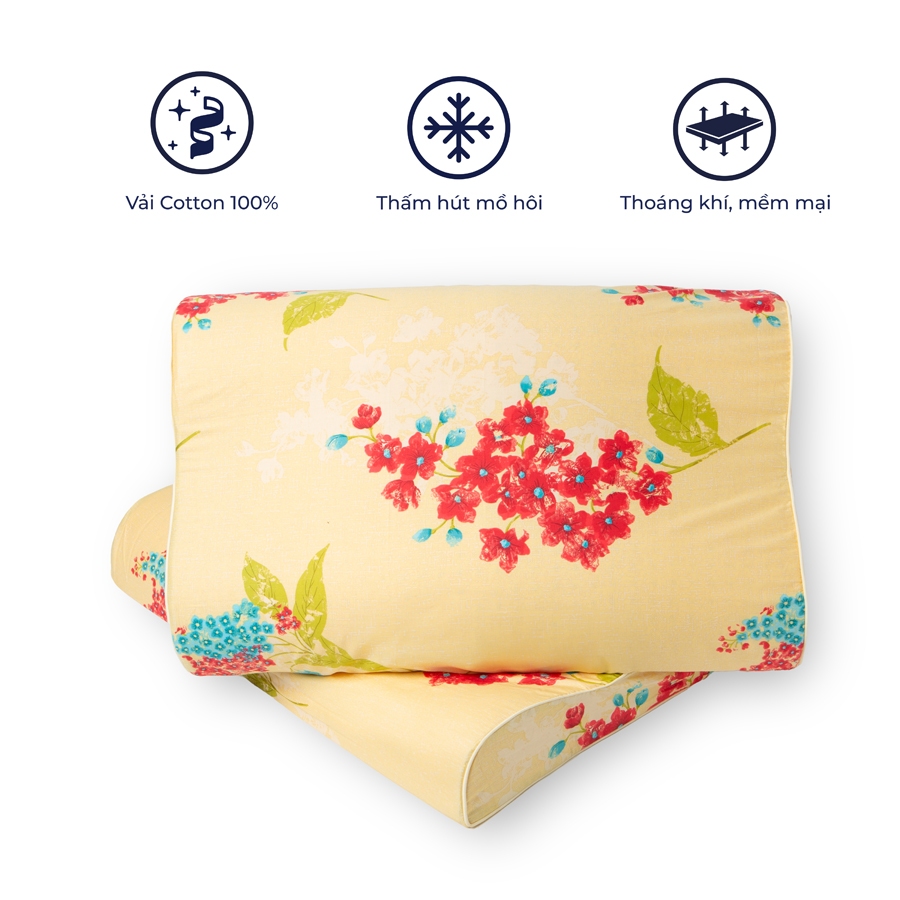 Áo gối theo dáng gối Peanut & Convoluted Peanut Liên Á 100% Cotton thiên nhiên