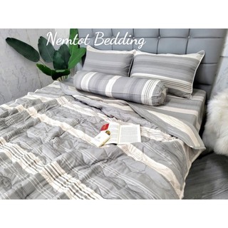 🎀siêu đẹp🎀 trọn bộ chăn ga gối lụa tencel cao cấp thoáng mát, chăn chần bông mềm mịn, vỏ gối ôm khóa kéo_nemtot bedding