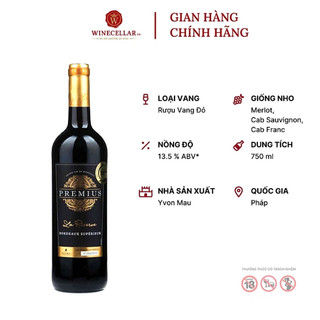 Vang Pháp Premius La Réserve Bordeaux Supérieur 750ml nhập khẩu chính hãng