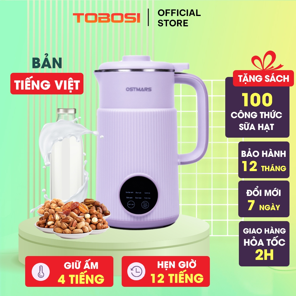 Máy Làm Sữa Hạt OSTMARS Chính Hãng 800ml – BẢN TIẾNG VIỆT 10 Lưỡi - BH 12 THÁNG