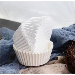 100 cupcake mềm - trắng 8 cm