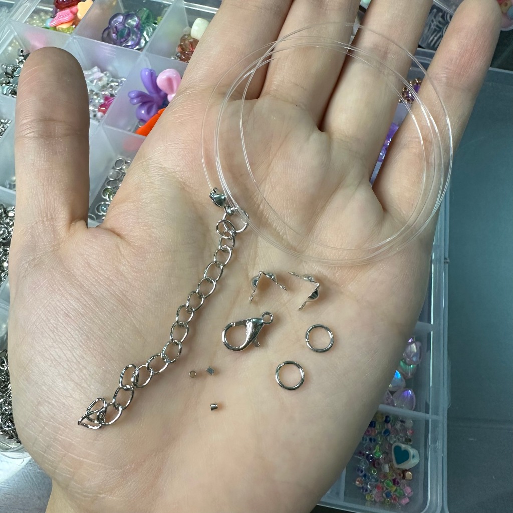 Set xỏ vòng cước, móc khoá càng cua, xích nối làm trang sức phụ kiện thủ công Handmade DIY